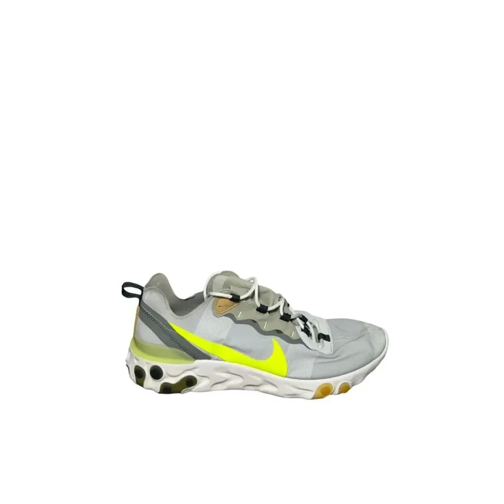 Nike react Lightweight Trainer - Light Gray with Neon Yellow Swoosh size 11